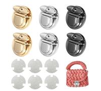 Plus Grand ø 4,6 cm Fermoir Sac a Main Crochet,6 Pièces Fermoir Cartable en MéTal Vintage,Boucle de Cartable Purse Lock Accessoire pour Sac à Bandoulière,Fermoirs Verrouillage pour Sac en Cuir