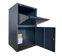 Plus Grande Boîte à Colis - Boîte aux Lettres Colis - Anthracite - Pose Libre ou Fixation au Sol - 105,5 x 60 x 60 cm - Colis Jusqu’à 52 x 55 x 40,7 cm - Tapis Amortisseur Offert - ParcelXL®