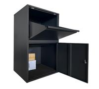 Plus Grande Boîte à Colis - Boîte aux Lettres Colis - Noir - Pose Libre ou Fixation au Sol - 105,5 x 60 x 60 cm - Colis Jusqu’à 52 x 55 x 40,7 cm - Tapis Amortisseur Offert - ParcelXL®