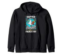 Plus Heureuse qu'une Mouette avec Une frite drôle Sweat à Capuche