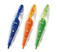 Plus Japan 43571 Roller correcteur PS en forme de crayon 2+1 gratuit 6 m Bleu/Orange/Vert
