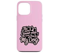 Plus je connais les hommes, plus j'aime mon chien Pink Paw Lover Coque pour iPhone 13 Pro Max