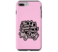 Plus je connais les hommes, plus j'aime mon chien Pink Paw Lover Coque pour iPhone 7 Plus/8 Plus
