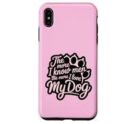 Plus je connais les hommes, plus j'aime mon chien Pink Paw Lover Coque pour iPhone XS Max