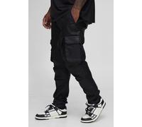 Plus Leather Look Skinny Extreme Cargo Pocket Trousers homme - noir - 38, noir