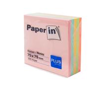 Plus Office Lot de 6 cubes de notes autocollantes multicolores pour bureau, école, université, pour notes rapides et rappels, lot de 300 feuilles de 5 couleurs pastel