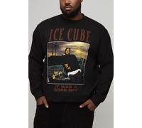 Plus Oversized Boxy Ice Cube License Print Sweatshirt homme - noir - 2XL, noir