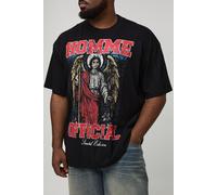 Plus Oversized Extended Neck Homme Gothic Renaissance Print T-Shirt homme - noir - 5XL, noir