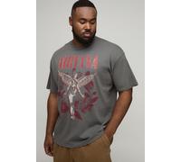 Plus Oversized Nirvana Angel License Printed T-Shirt homme - gris - 5XL, gris