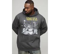 Plus Oversized Nirvana License Print Hoodie homme - gris - 3XL, gris