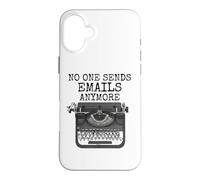 Plus Personne n’envoie d’e-mails, Machine à écrire drôle Coque pour iPhone 16 Plus