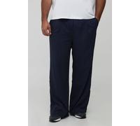 Plus Pleat Front Wide Leg Pinstripe Trousers homme - bleu - 4XL, bleu