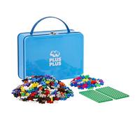 Plus-Plus – Jeu de construction 600 briques Basic et Néon/Fluo – Valisette métal – Dès 3 ans