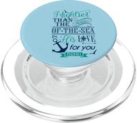 Plus Puissant Que Les Vagues de la mer est Son Amour PopSockets PopGrip pour MagSafe