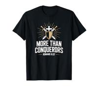 Plus Que des conquérants Romains 8 versets bibliques chrétiens Audacieux T-Shirt