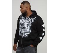 Plus Regular Fit Gothic Homme Graphic Zip Through Hoodie homme - noir - 5XL, noir