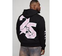 Plus Regular Fit M-Star Graphic Zip Through Hoodie homme - noir - 4XL, noir
