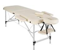 PLUS SANTE Table de Massage Pliante en Aluminium AVA Noir, Ivoire, Gris, Bleu, Rose, 60 ou 70cm, 2 Plans légère avec Sac de Transport et Accessoires (Ivoire, Largeur 60 cm)