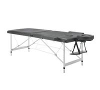 PLUS SANTE Table de Massage Pliante en Aluminium AVA Noir, Ivoire, Gris, Bleu, Rose, 60 ou 70cm, 2 Plans légère avec Sac de Transport et Accessoires (Gris, Largeur 70 cm)