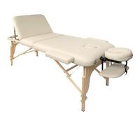 PLUS SANTE Table de Massage Pliante en Bois MIA Noir, Ivoire, Gris, Bleu, Rose, 60 ou 70cm, 3 Plans légère avec Sac de Transport et Accessoires (Ivoire, Largeur 60 cm)