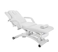 PLUS SANTE Table Examen Kinésithérapie Zelo, 3 Plans -Blanc avec Pédale | Table électrique 3 plans, 3 moteurs, réglage hauteur/dossier, avec pédale, trou visage, charge 180 kg