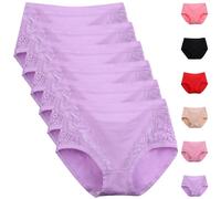 Plus Size High Waist Leak Proof Cotton Panties Comfort Butt-Lifting Shaping Proof Tummy Control Panties Women(6Pcs light purple,XL)