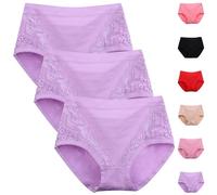 Plus Size High Waist Leak Proof Cotton Panties Comfort Butt-Lifting Shaping Proof Tummy Control Panties Women(3Pcs light purple,XL)