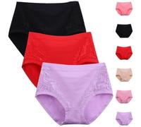 Plus Size High Waist Leak Proof Cotton Panties Comfort Butt-Lifting Shaping Proof Tummy Control Panties Women(3 colors - E,XXL)