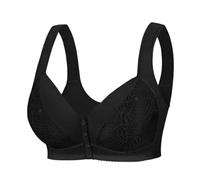 Plus Size Lace Bralette, Wirefree Front Closure, Large Sleep Bra for Comfort, Light Yellow, 46DD(Black,46E)