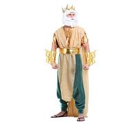 Plus Size Poseidon Fancy Dress Costume for Men, Sea God Dress-Up, Greek God Robe with Accessories for Halloween & Fantasy 3X