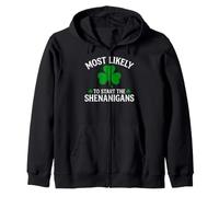 Plus susceptible de Commencer la journée Amusante de la St Patrick Shenanigans Sweat à Capuche