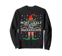 Plus susceptible de Commencer Le Noël de la Famille des Elfes Shenanigans Sweatshirt