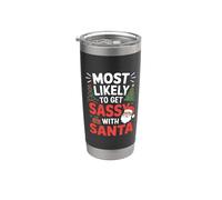 Plus susceptible de devenir impertinent avec le Père Noël amusant assorti à Noël Gobelet isotherme en acier inoxydable double paroi