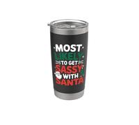 Plus susceptible de devenir impertinent avec le Père Noël assorti à Noël Gobelet isotherme en acier inoxydable double paroi