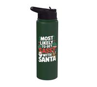 Plus susceptible de devenir impertinent avec le Père Noël assorti à Noël Stainless Steel Insulated Water Bottle