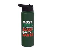 Plus susceptible de devenir impertinent avec le Père Noël assorti à Noël Stainless Steel Insulated Water Bottle