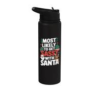 Plus susceptible de devenir impertinent avec le Père Noël assorti à Noël Stainless Steel Insulated Water Bottle