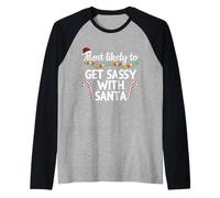 Plus susceptible de Devenir Impertinent avec Noël Assorti à la Famille du Père Noël Manche Raglan