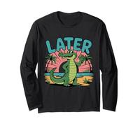 Plus Tard Gator Sunshine and Summer Vibes Dernier Jour d'école Manche Longue