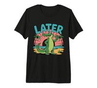 Plus Tard Gator Sunshine and Summer Vibes Dernier Jour d'école T-Shirt Haut de Gamme
