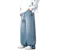 Plus Velvet Padded Plus Size Hommes Automne et Hiver High Street Loose Straight Wide Leg Long Jeans, Couleur 10#, 7XL