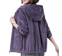 Plus Velvet Velours Velours Veste Dames D'âGe Moyen Automne Et Hiver Plus La Taille LâChe Veste DéContractéE éPaissie Courte Veste à Capuche