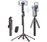 PlusAcc 184 cm Trépied Auto Face Tracking - Stick Selfie Magnétique pour iPhone, Support Rotatif 360° avec Télécommande, Compatible avec Magsafe/Smartphone pour Vidéos, Vlogging, TikTok