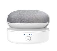 PlusAcc Base de Batterie Compatible avec Google Nest Mini - Accessoire de Support de Batterie d'extérieur Portable pour Cuisine et Jardin, Alimentation 9 Heures de Lecture (Blanc)