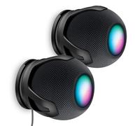 PlusAcc Lot de 2 support muraux pour Homepod Mini - Support avec 2 méthodes d'installation, gestion des cordons intégré, adapté pour chambre à coucher, cuisine, salon, noir