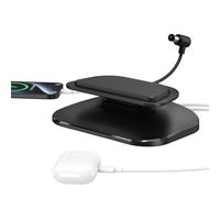 PlusAcc Support de Charge réglable pour iPhone. Compatible avec Les Ports de Charge USB C et USB A. Station de Recharge pour Smartphones, Smartwatches et Show 8 3e gén.(Noir)
