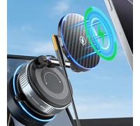 PlusAcc Support de téléphone portable sous vide pour voiture avec fonction de charge - Ventouse rotative à 360 ° pliable magnétique pour Magsafe iPhone 16/15/14/13/Samsung S20-S25 sur pare-brise