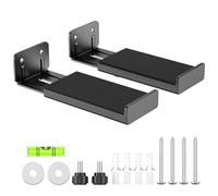 PlusAcc Support Mural pour Barre de Son - Supports pour Barre de Son et Haut-parleurs de téléviseur, capacité de Charge jusqu'à 15 kg, Profondeur réglable de 10 à 17 cm (3,94 à 6,69 Pouces) Noir