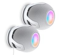PlusAcc Support mural pour HomePod Mini - Support avec 2 méthodes d'installation, support de gestion de câbles intégré, support adapté pour la chambre, la cuisine, le salon, pack de 2, blanc