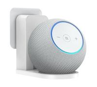 PlusAcc Support Prise pour Dot Max & Google Home Mini, Blanc | Support Enfichable pour Enceinte Intelligente avec Gestion Intégrée des Câbles, Fixation Murale sans Perçage, Gain de Place
